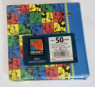 DISNEY MICKEY PHOTO ALBUM 50 PAGE FAST POCKETS HOLDS 4" x6" PHOTOS HOLSOTON - Image 1 of 4