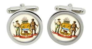 Delaware USA Round Cufflinks in Box - Picture 1 of 5