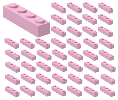 ☀️NEW LEGO 50x BRIGHT PINK Bricks 1x4 Building Block Pieces Bulk Lot Part #3010 - Image 1 of 2