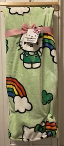 Green Hello Kitty Rainbow St Patrick Day Throw Blanket 60x70 Free Shipping - Picture 1 of 4