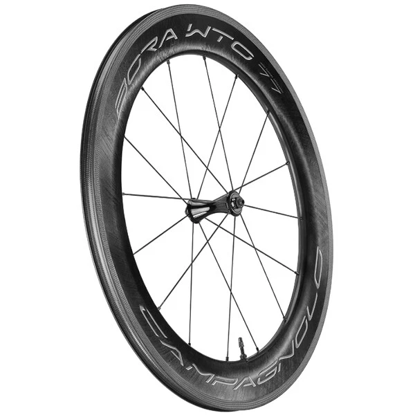 New Campagnolo Bora WTO 77 front Road / 2-Way Fit Wheel / Black / White Foto 1 de 1