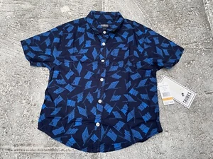 TRUNKS Surf & Swim Co Big Boys Shirt Blue Cotton Tropical Top Size S/P $48 - Picture 1 of 9