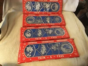 Lot 16 Crystal Christmas Ornaments Clear Glass Vintage Hong Kong Decoration - Picture 1 of 7