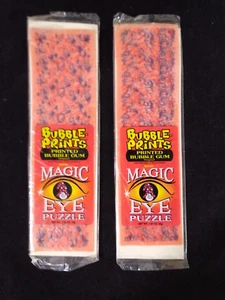 2 Stck. 1995 Amurol Bubble Prints MAGIC EYE™ PUZZLE bedruckt Kaugummi - noch weich - Bild 1 von 7