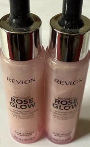 Revlon Rose Glow Hydrating + Illuminating Primer Rose Quartz 1 Fl oz Lot of 2 - Picture 1 of 5