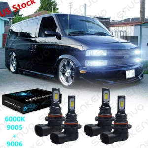 For CHEVROLET ASTRO VAN - 4PC 6000K 9005 9006 LED Headlight Combo Bulbs Kits - Picture 1 of 12