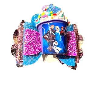 NWOT - Toddler/Girls 3D Hair Bow - Frozen - Purple - Picture 1 of 5