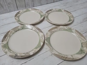 Vintage Corelle TEXTURED LEAVES 10¼" Dinner Plates Set Of 4 - Picture 1 of 6