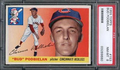 BB - 1955 Topps - #153 - Bud Podbielan - PSA 8 - NM-MT - Image 1 of 2