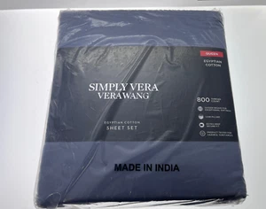 Simply Vera Wang Egyptian Cotton QUEEN Sheet Set 800 Thread Count Ocean Blue.... - Bild 1 von 4