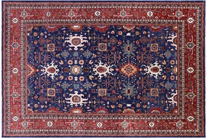 9' 10" X 14' 6" Fine Serapi Hand Knotted Wool Rug - Q7260 - Picture 1 of 10
