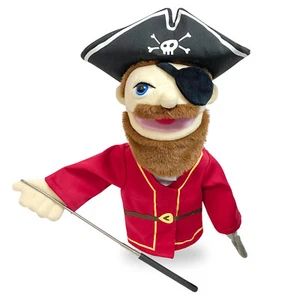 Marioneta de mano pirata de 16"" marioneta de mano de felpa con palanca de control de marioneta retráctil - Imagen 1 de 6
