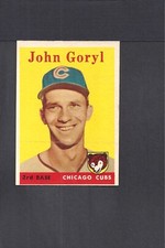 1958 TOPPS #384 JOHN GORYL-4--(RC)--CUBS--NO CREASES--EX/MT