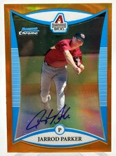 JARROD PARKER 2008 BOWMAN CHROME PROSPECTS ORANGE REFRACTOR AUTO /25 RC