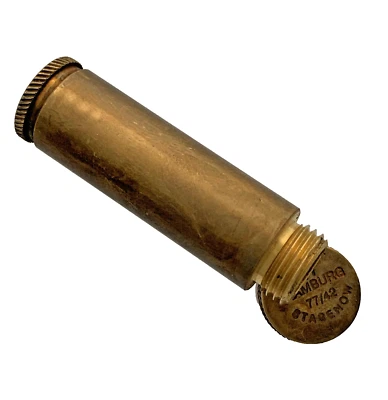 WWII German Army EMPTY Brass Container for Concealed Medicine or Poison Ampoule. - Image 1 of 4