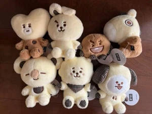 BT21 Complete 7 Set glen check plush Doll 18cm 2022 Limited LINE FRIENDS - Picture 1 of 2