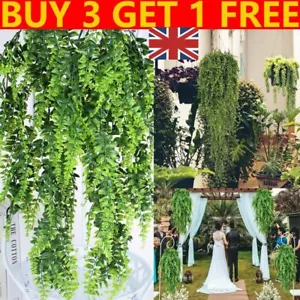 Artificial Fern Flowers Fake False Hanging Trailing Plants Garden Outdoor Decor - Picture 1 of 17
