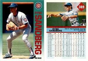 Ryne Sandberg 1992 Fleer Baseball Card 389  Chicago Cubs