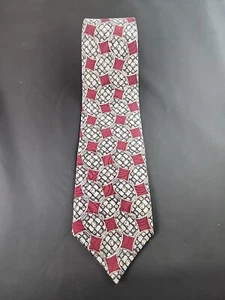 Guy Laroche Herren Seidenkrawatte Designer Geometrisch Rot; 57,5" x 3,5" - Bild 1 von 4