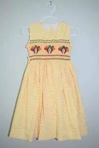 NWT Thanksgiving Turkeys Smocked Girl Dress 4T - Picture 1 of 2