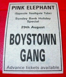 Boys Town Gang London Gig Vintage ORIGINAL 1982 Press/Magazine ADVERT 2.5"x 1.5" - Picture 1 of 3