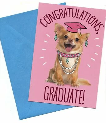 Congratulations Congrats Graduate Graduation Wishes Greeting Card Dogs Lovers - Image 1 of 4