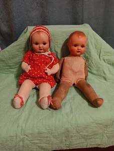 Lot of 2 German Celluloid Head Baby Dolls ( Schildkrot Puppen, Schoberl & Becker - Picture 1 of 7