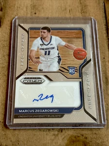 Selecciones del draft Panini Prizm 2021 Marcus Zegarowski Base Prizm Auto RC Creighton - Imagen 1 de 2