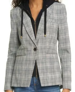 Veronica Beard Gia Glen Multi Blue Plaid Dickey Jacket Blazer Wool Blend Size 2 - Picture 1 of 11