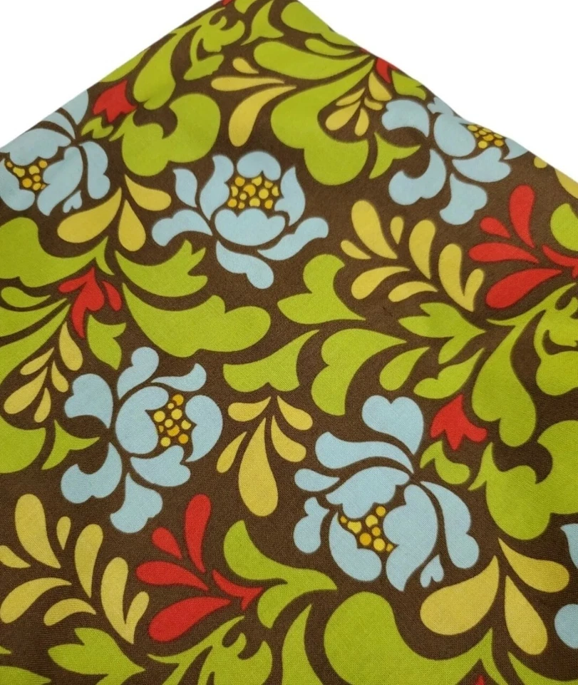 Colcha de algodão Heather Bailey Pop Garden Paisley Swag marrom OOP UMA JARDA - Imagem 1 de 1