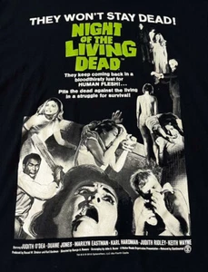 Night Of The Living Dead Black T-Shirt Size XL Movie Horror Zombie - Picture 1 of 3