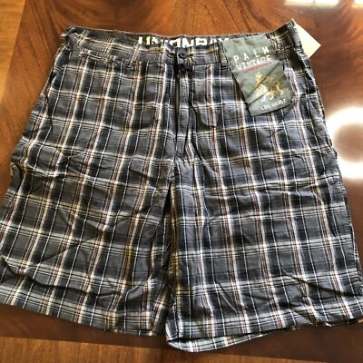 Pantalones Cortos UNION BAY Para Hombre Palm Vintage Algodón "Vapor" Negro/Gris A CUADROS Talla 42 Nuevos con Etiquetas Foto 1 de 4