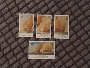 ALDERNEY STAMPS 1992 ANNIVERSARY OF THE BATTLE OF LE HOGE - Picture 1 of 2