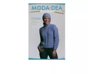 Knitting Moda Dea Dream Cable Sweater & Hat Pattern Fashion Series J18.0100 USA - Picture 1 of 1