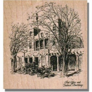 Sello de goma, edificio de oficinas de correos de Santa Fe, Nuevo México, historia de caballos de vacaciones - Imagen 1 de 2