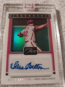 2022 STEVE CARLTON PANINI THREE & TWO 3 2 AUTOGRAPHED AUTO ENCASED CARD /15 - Picture 1 of 2