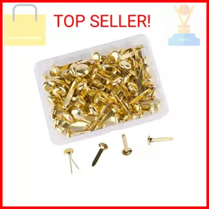 100 PCS Mini Brads, Brass Fasteners 20 x 8mm, Small Metal Brad for Paper Crafts - Picture 1 of 2