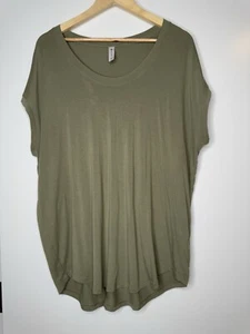 Athleta Womens XLT Tall Scoop Neck Olive green Athleisure Top Modal Short Sleeve - Picture 1 of 9