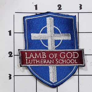 Lamb of God Lutheran School Patch Embroidered Sew On Uniform SALVAGED - Picture 1 of 1