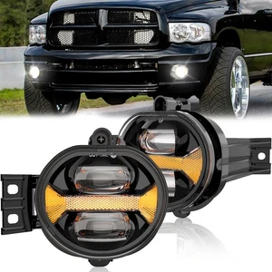 2x Led Fog Lights w/ DRL Assembly For Dodge Ram 1500 02-08 & Ram 2500 3500 03-09 - Picture 1 of 9