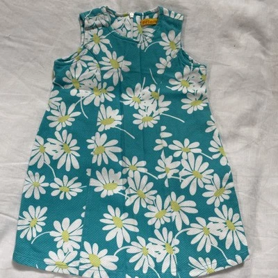Just Friends Aqua Blue Daisy Print Dress, Sz 3T - Image 1 of 3
