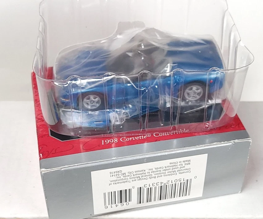 Ornamento de Natal Hallmark 1998 Corvette C5 conversível azul 1/43 - Imagem 1 de 1