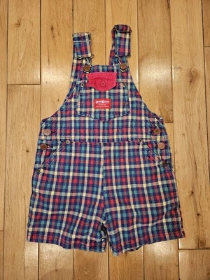Vtg OshKosh B'gosh Vestbak Plaid Gingham Toddler Overalls Shorts 2T USA Bibb - Image 1 of 4