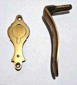 Placa de culata de rifle Kentucky de latón macizo de colección y puerta trampa con bisagras de latón - Imagen 1 de 7