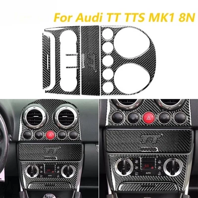 For Audi TT TTS MK1 8N  Carbon Fiber Central Control Radio CD AC  Car  Sticker Foto 1 de 4