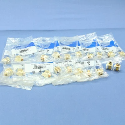 10 PARES Almond Leviton 1 puerto Quickport Banana Jacks rojo/negro despojado 40837-A Foto 1 de 4