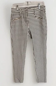 J. McLaughlin Women’s Sz 6 Black Tan White Geometric Print Stretch Straight Leg - Picture 1 of 13