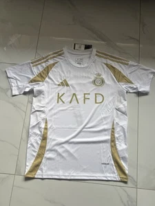 Al Nassar Away Shirt White And Gold Ronaldo Size Medium - Picture 1 of 2