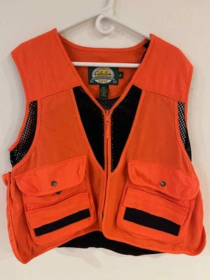 Cabelas Blaze Orange Hunting Vest Mesh Back Medium Outdoor Gear - Image 1 of 4