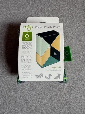 TEGU MADERA MAGNÉTICA 6 PIEZAS BLOQUES DE PRISMA Y BOLSA DE BOLSILLO - AZUL Foto 1 de 3